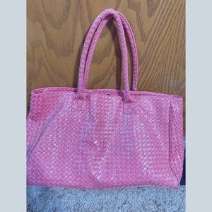 Textured Large Pink Tote Bag